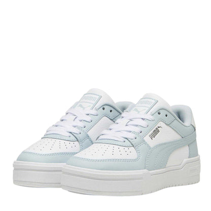 White-Blue - Side - Puma Childrens-Kids CA Pro Platform Trainers