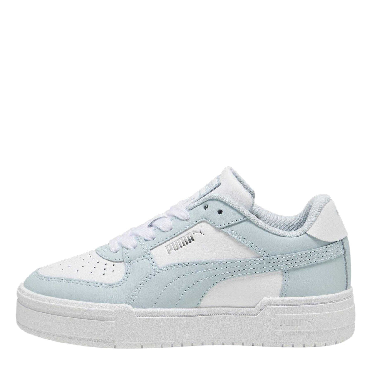 White-Blue - Lifestyle - Puma Childrens-Kids CA Pro Platform Trainers