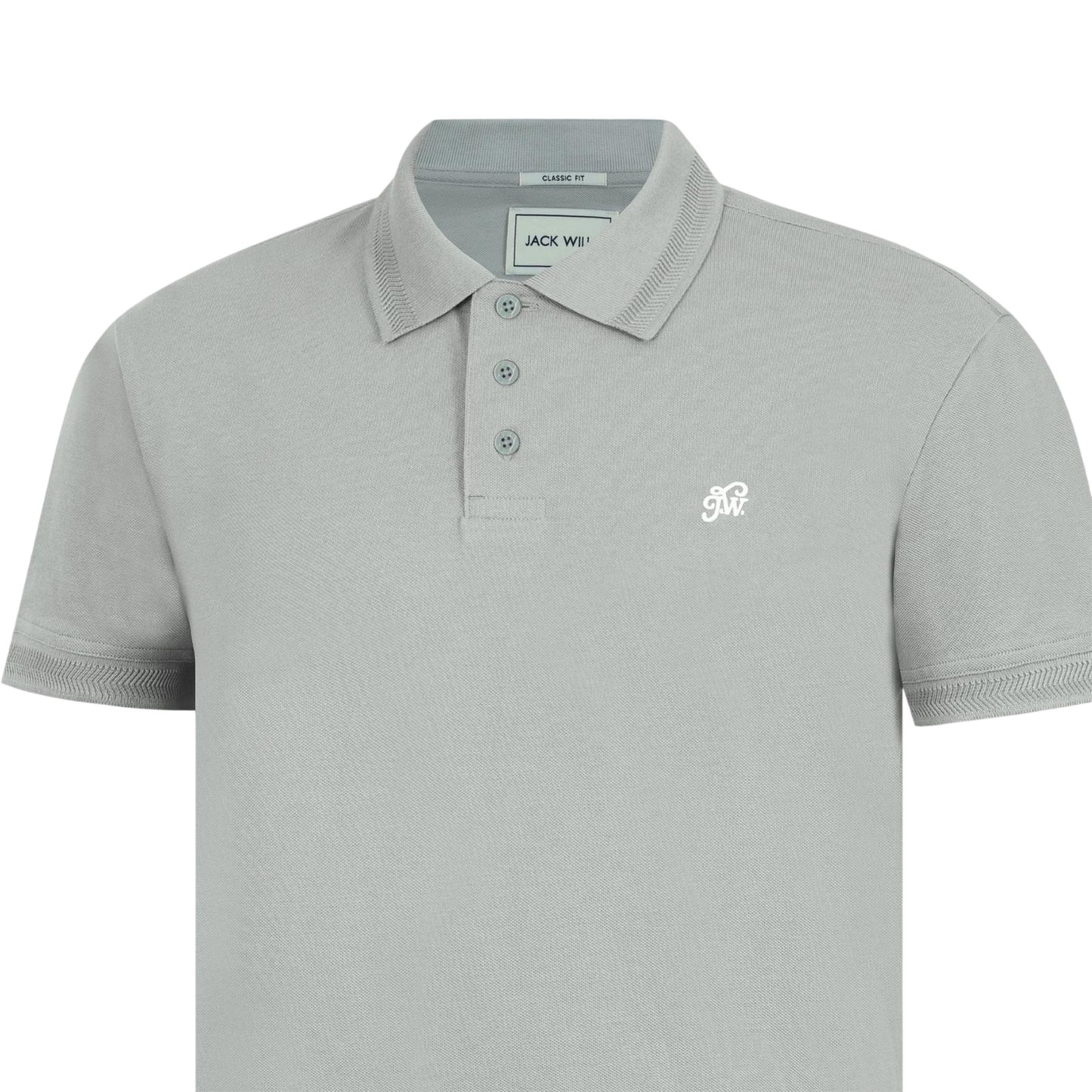 Grey - Side - Jack Wills Mens Cotton Polo Shirt