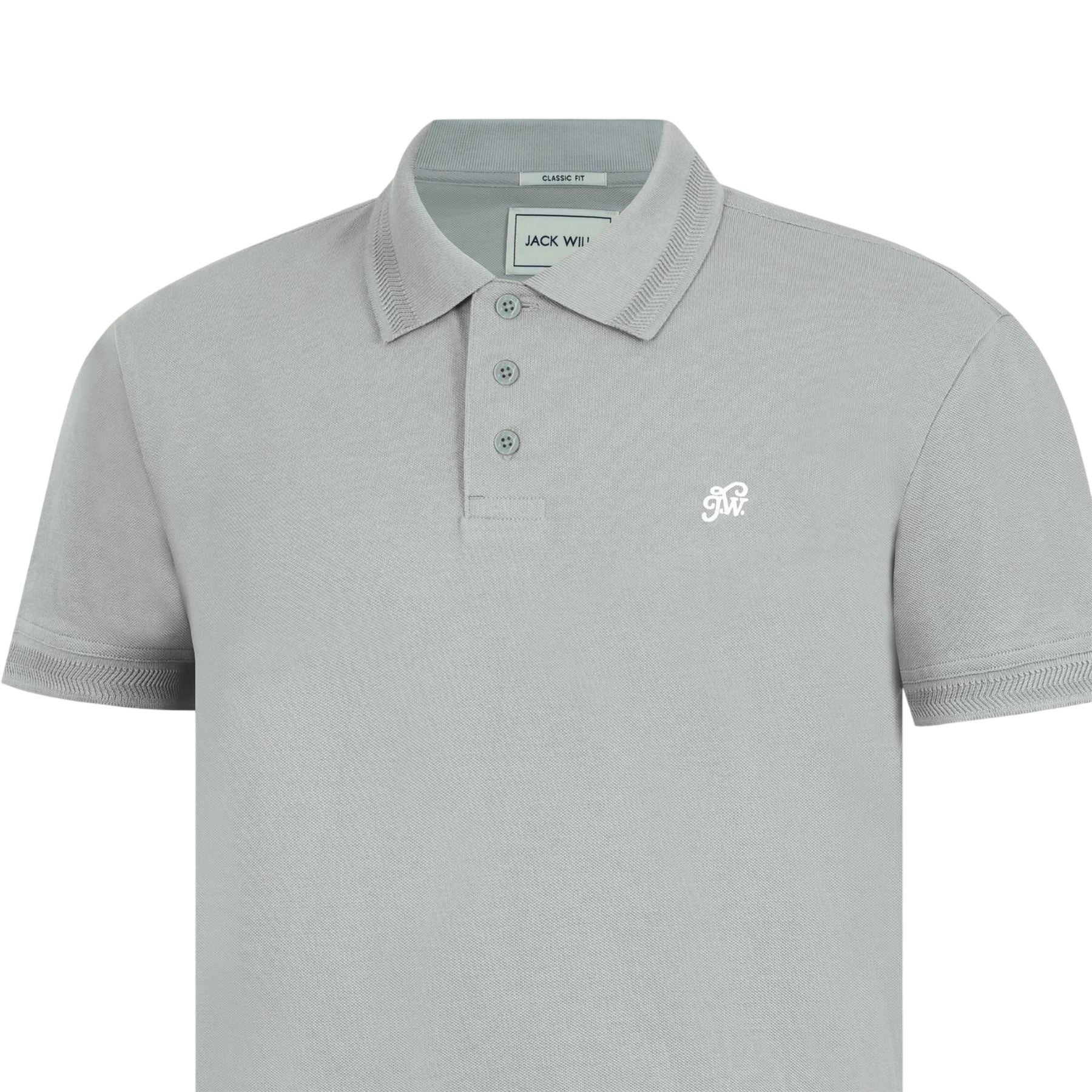 Grey - Side - Jack Wills Mens Cotton Polo Shirt
