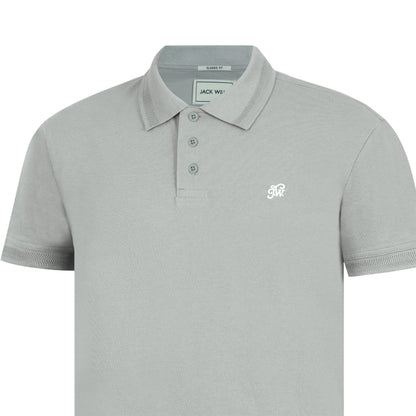 Grey - Side - Jack Wills Mens Cotton Polo Shirt
