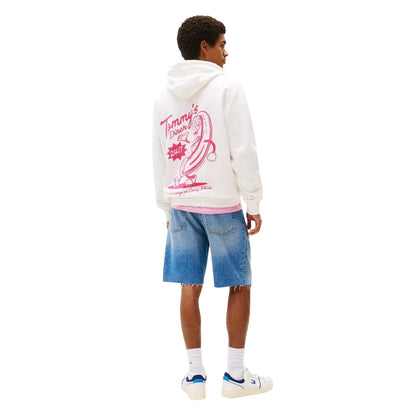 Ecru - Back - Tommy Jeans Mens Jeans Genie Cotton Hoodie