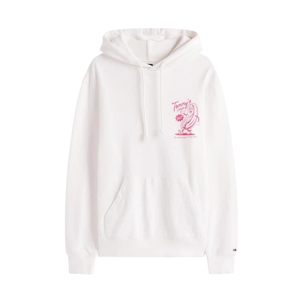 Ecru - Front - Tommy Jeans Mens Jeans Genie Cotton Hoodie