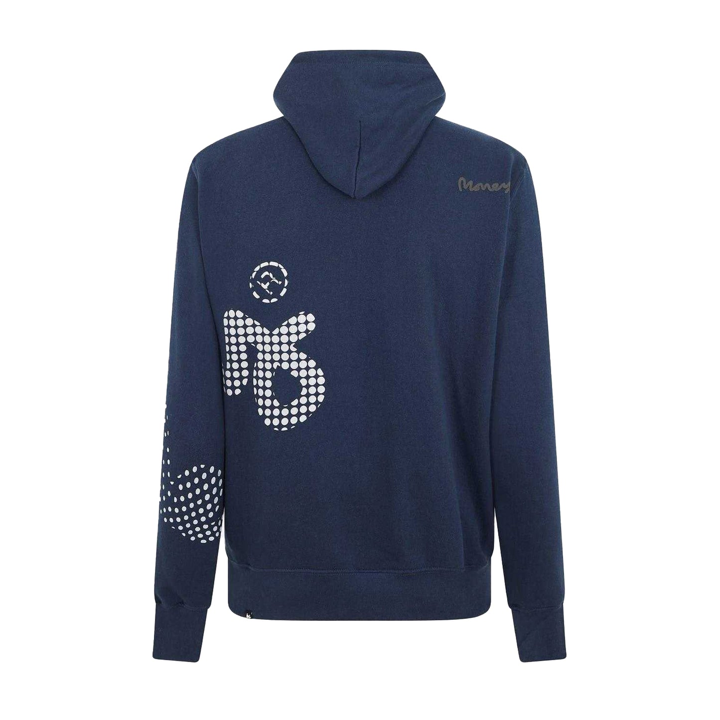 Navy - Back - Money Mens Dotted Reflective Detail Regular Hoodie