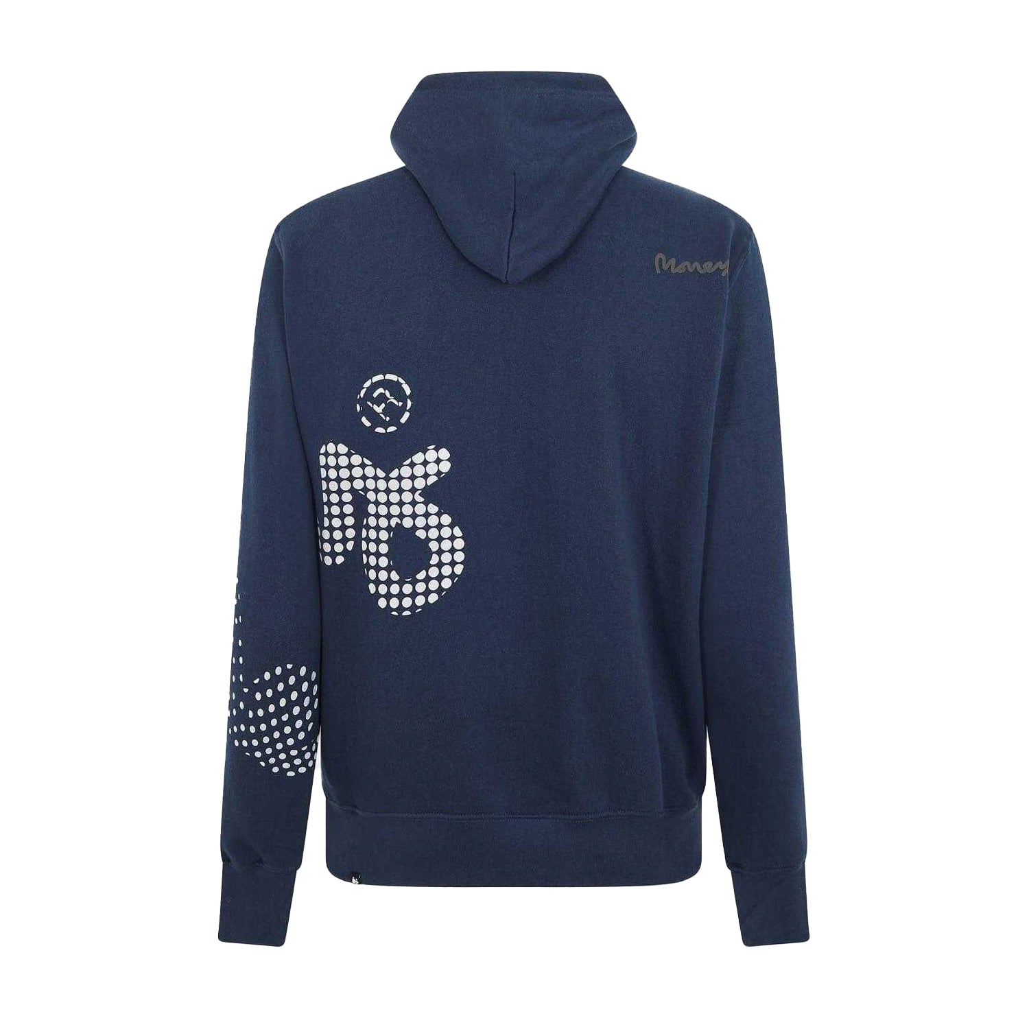 Navy - Back - Money Mens Dotted Reflective Detail Regular Hoodie