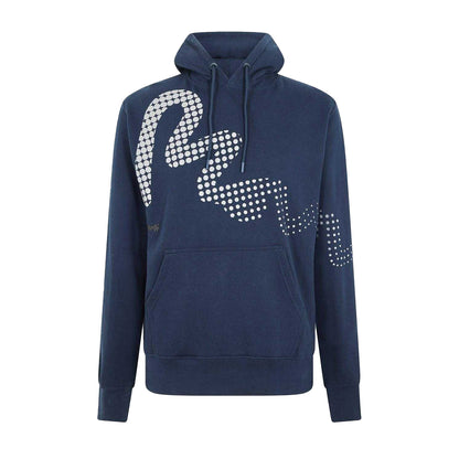 Navy - Front - Money Mens Dotted Reflective Detail Regular Hoodie