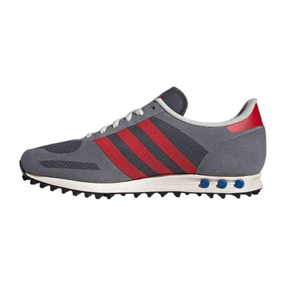 Grey - Back - Adidas Womens-Ladies Originals L.A Leather Trainers