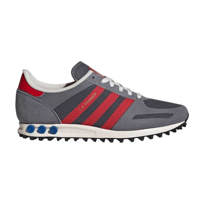 Grey - Side - Adidas Womens-Ladies Originals L.A Leather Trainers