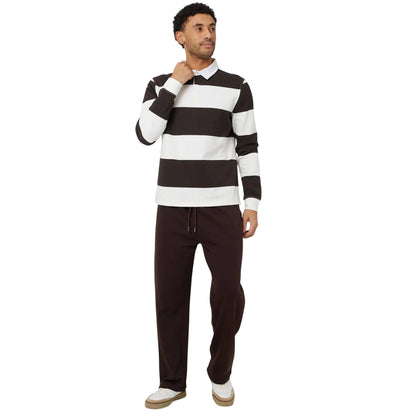Cream-Brown - Lifestyle - Brave Soul Mens Long-Sleeved Polo Shirt