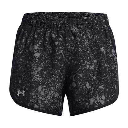 Black - Front - Under Armour Womens-Ladies Fly By Printed Shorts