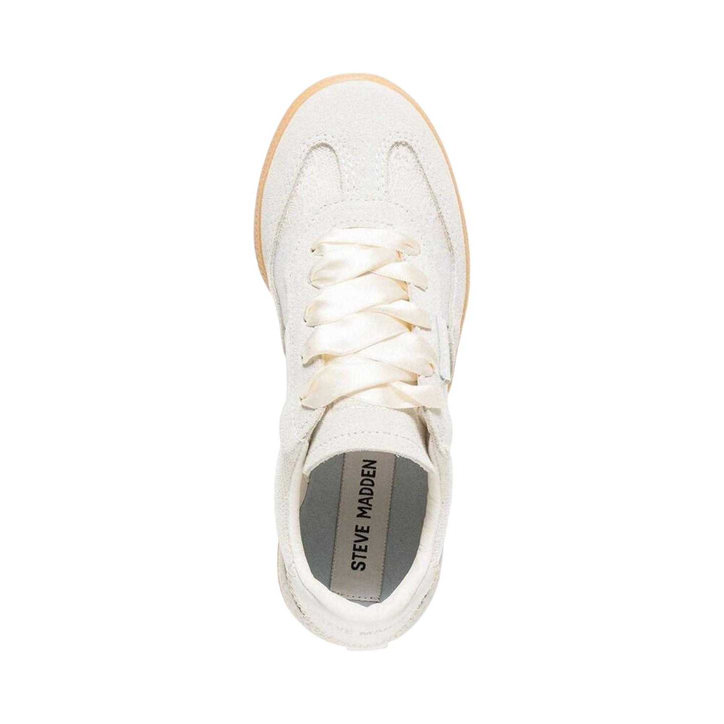 White - Pack Shot - Steve Madden Childrens-Kids Emporia Suede Trainers