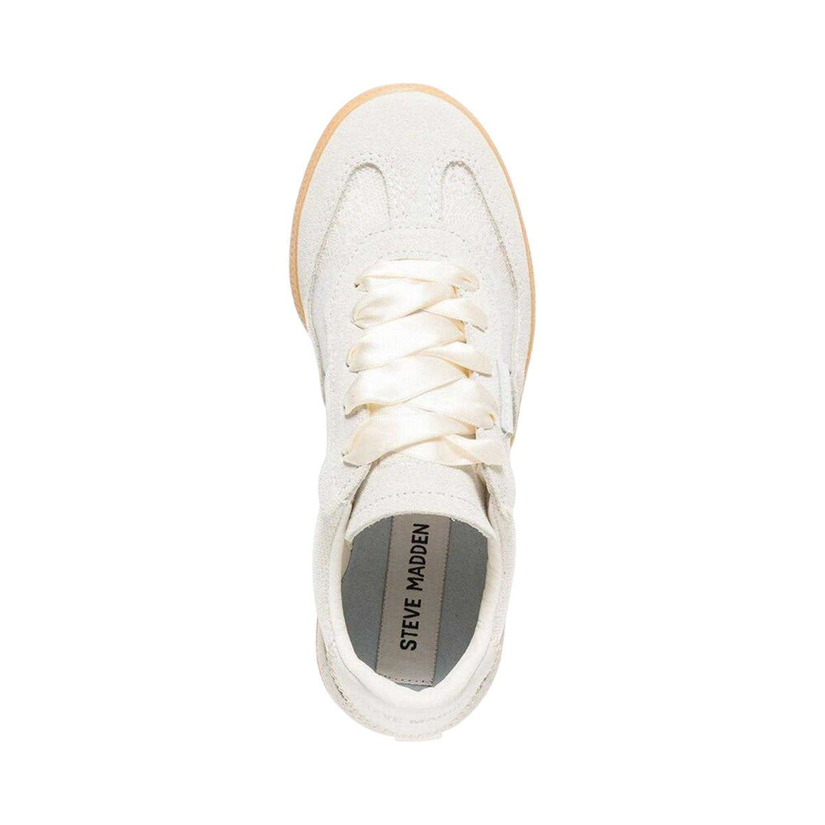 White - Pack Shot - Steve Madden Childrens-Kids Emporia Suede Trainers
