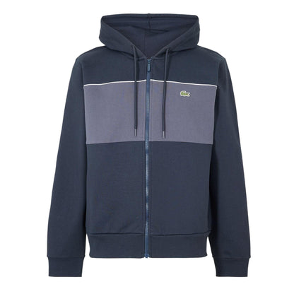 Black - Front - Lacoste Mens Colour Block Full Zip Hoodie