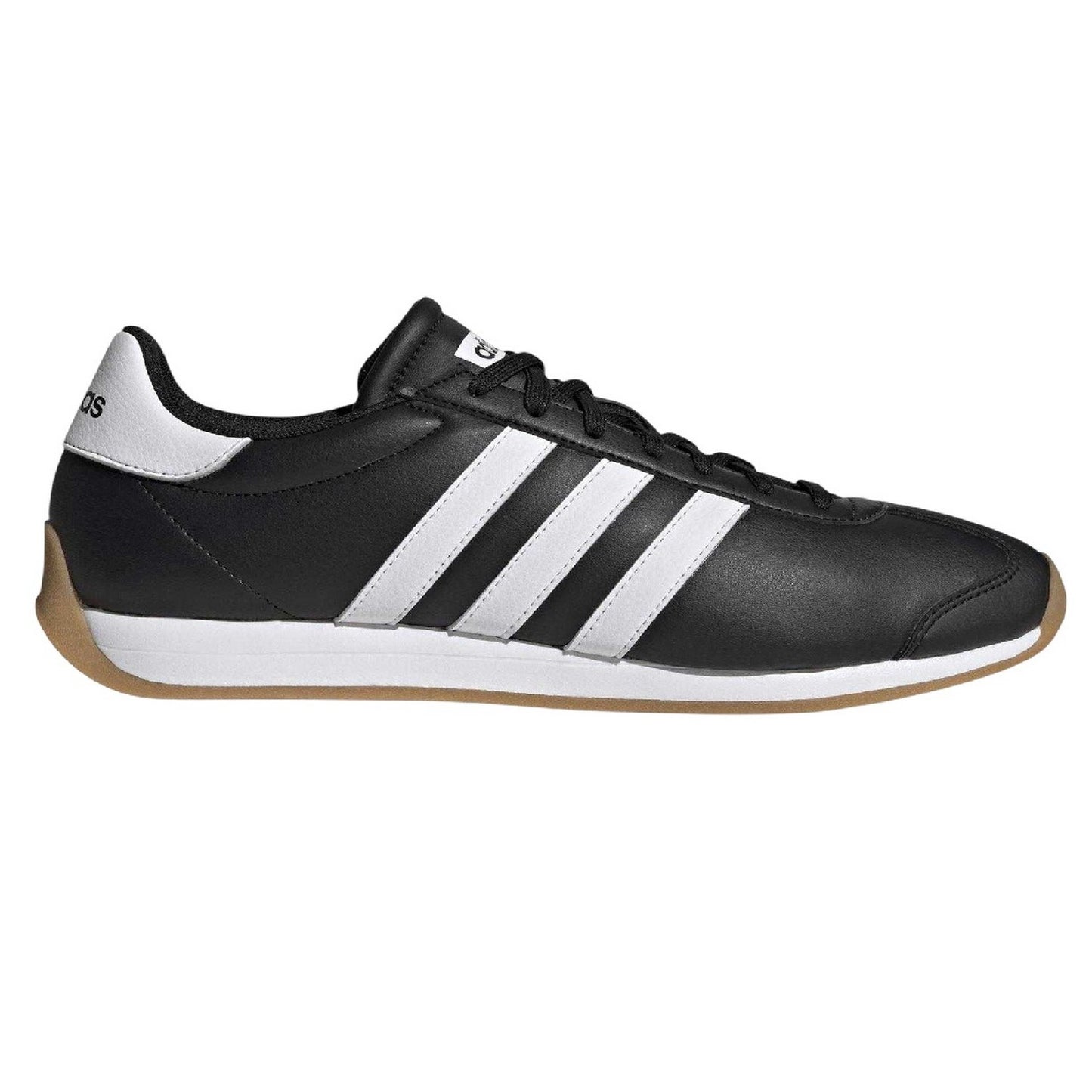 Black-White - Side - Adidas Mens Runvista 3 Stripes Trainers