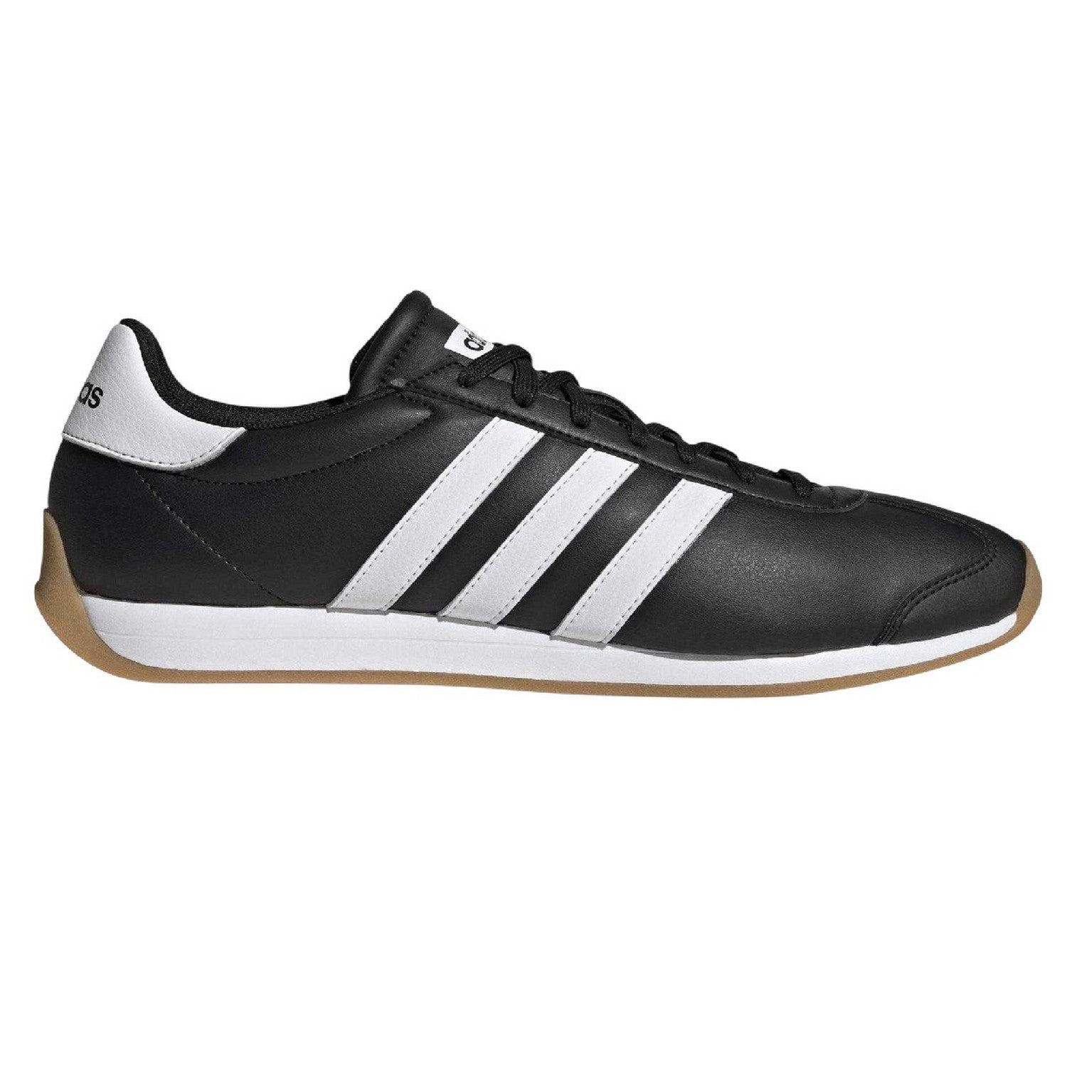 Black-White - Side - Adidas Mens Runvista 3 Stripes Trainers