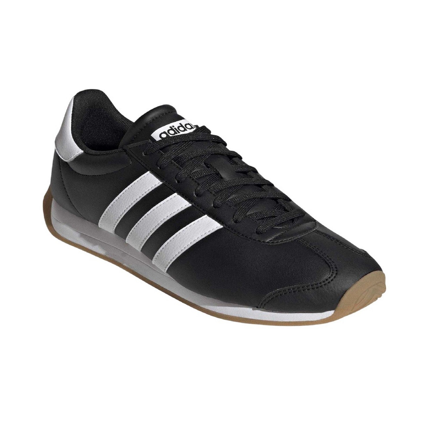 Black-White - Front - Adidas Mens Runvista 3 Stripes Trainers