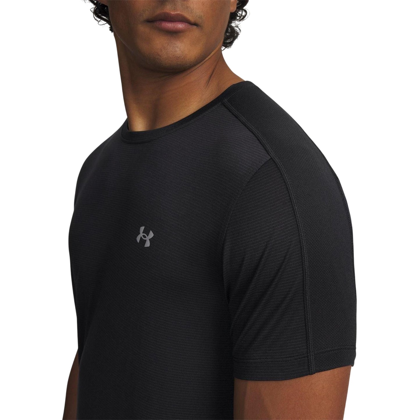 Black - Side - Under Armour Mens Velociti Reflective T-Shirt