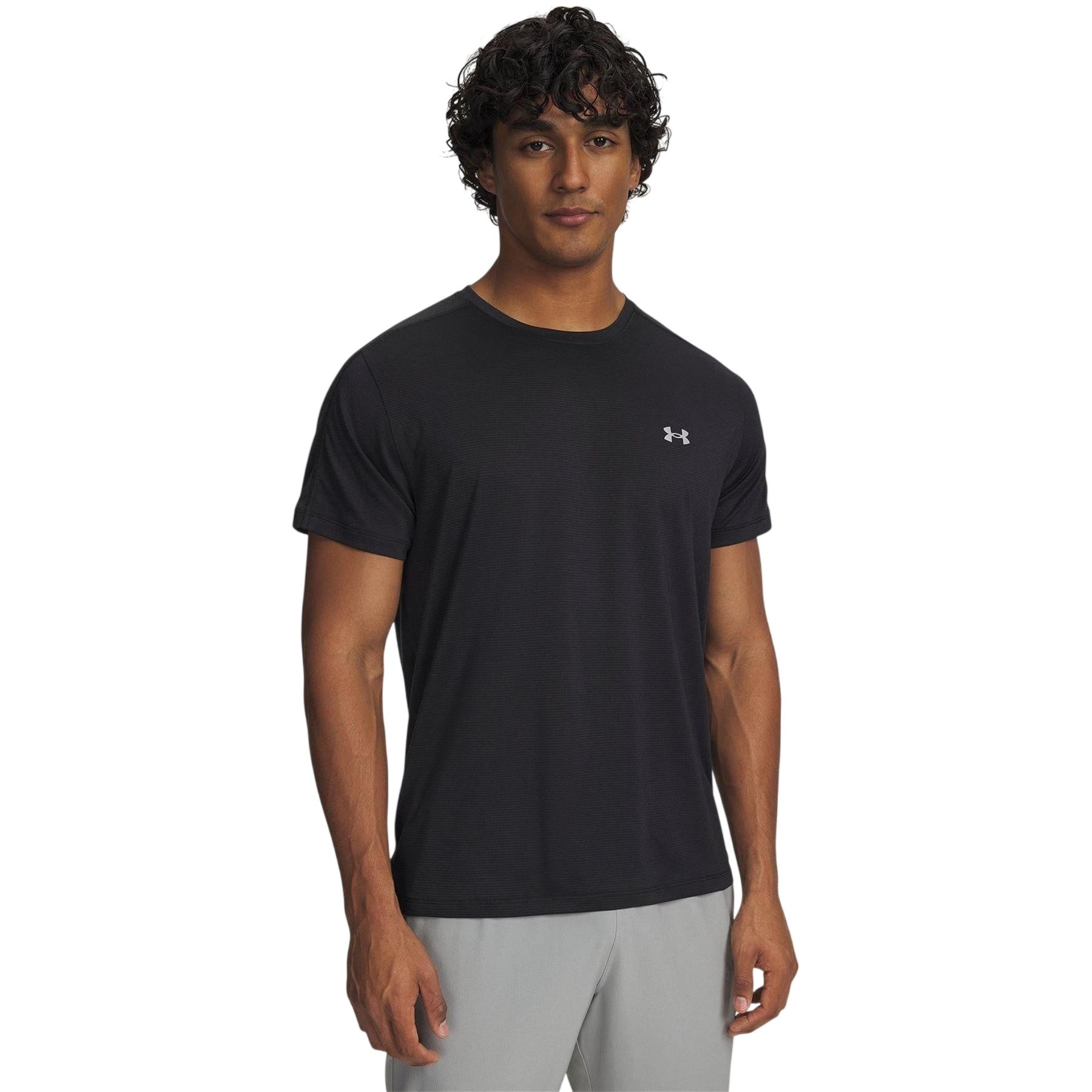 Black - Front - Under Armour Mens Velociti Reflective T-Shirt
