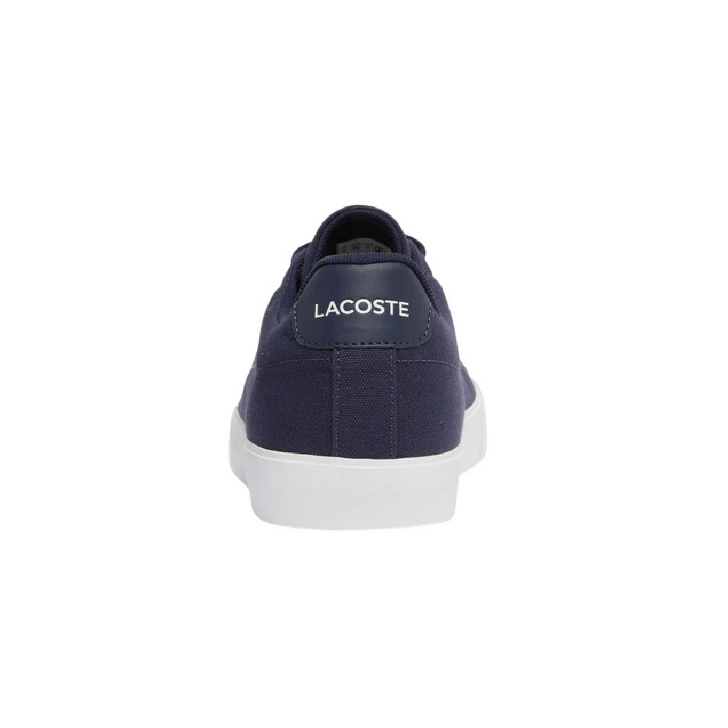 Navy-White - Back - Lacoste Mens Lerond Canvas Low Flat Trainers