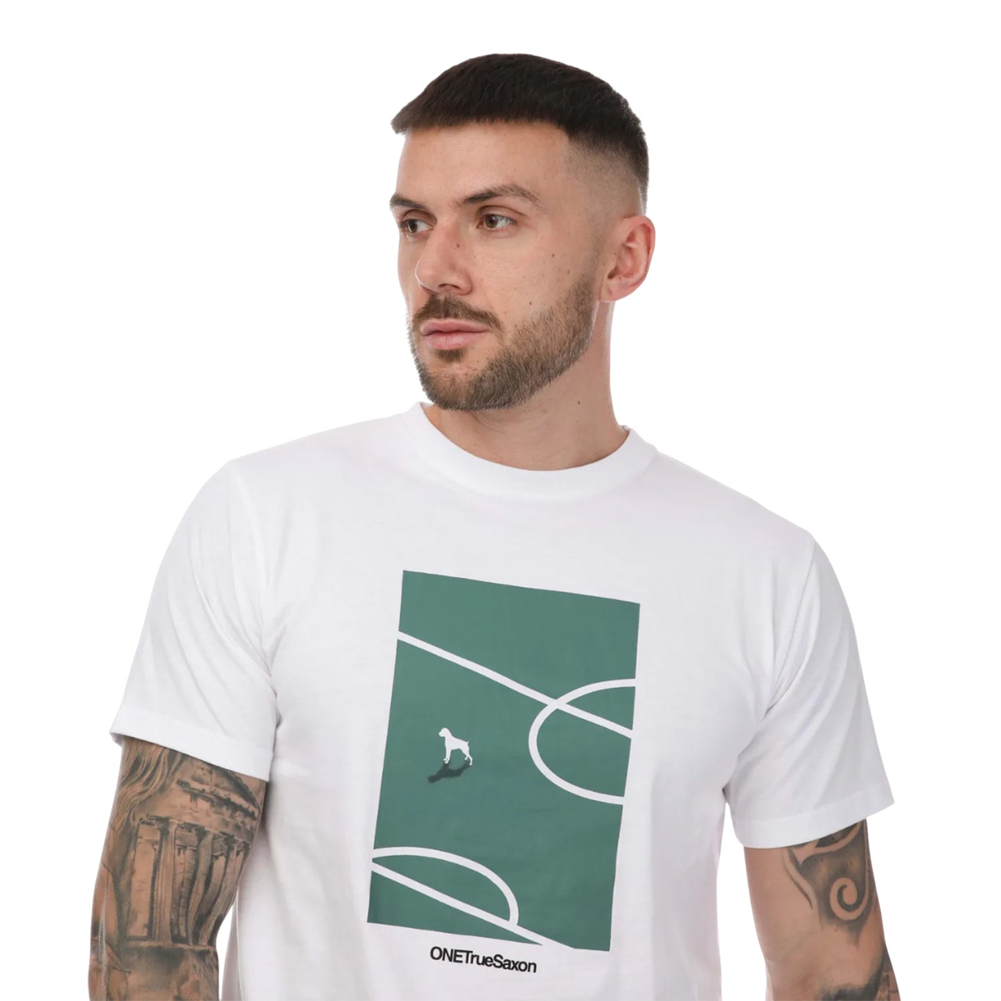 White - Side - One True Saxon Mens Turf T-Shirt
