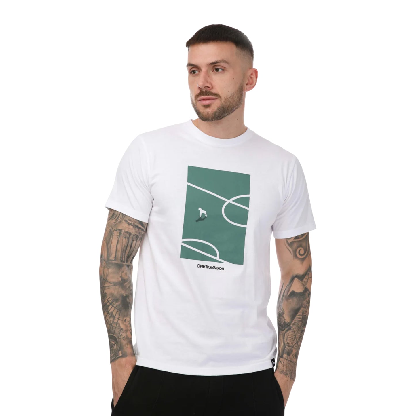 White - Front - One True Saxon Mens Turf T-Shirt