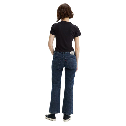 Navy - Back - Levis Womens-Ladies Denim Mid Rise Straight Leg Jeans