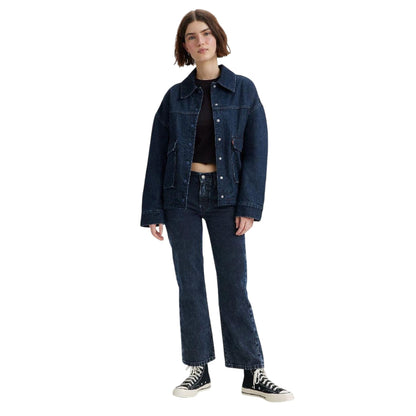 Navy - Lifestyle - Levis Womens-Ladies Denim Mid Rise Straight Leg Jeans