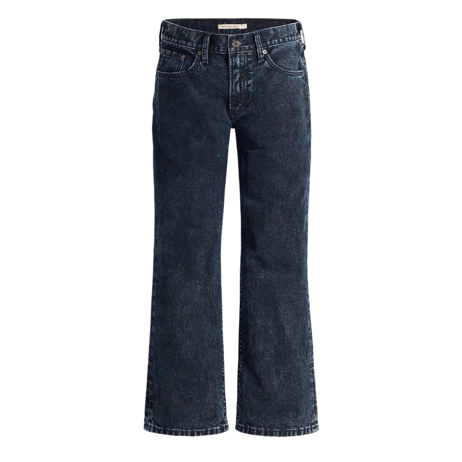 Navy - Front - Levis Womens-Ladies Denim Mid Rise Straight Leg Jeans