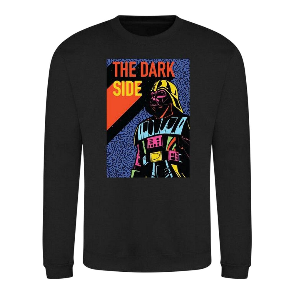 Black - Front - Star Wars Unisex Adult The Dark Side Darth Vader Long-Sleeved Sweatshirt
