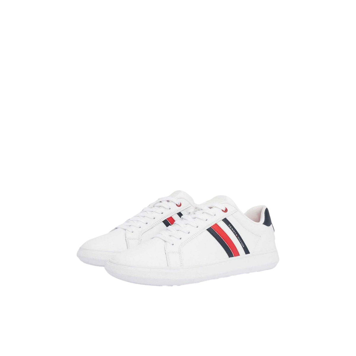 White - Lifestyle - Tommy Hilfiger Mens Essential Leather Cupsole Trainers