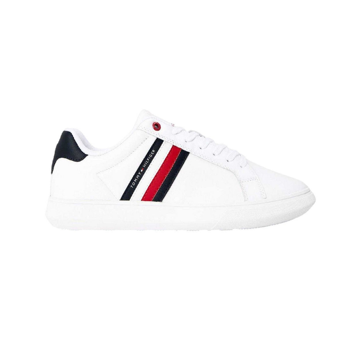 White - Front - Tommy Hilfiger Mens Essential Leather Cupsole Trainers