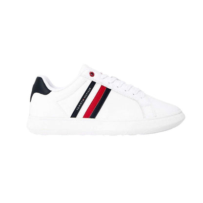 White - Front - Tommy Hilfiger Mens Essential Leather Cupsole Trainers