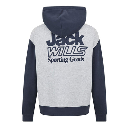 Ice Marl - Back - Jack Wills Mens Outline Colour Block Regular Hoodie