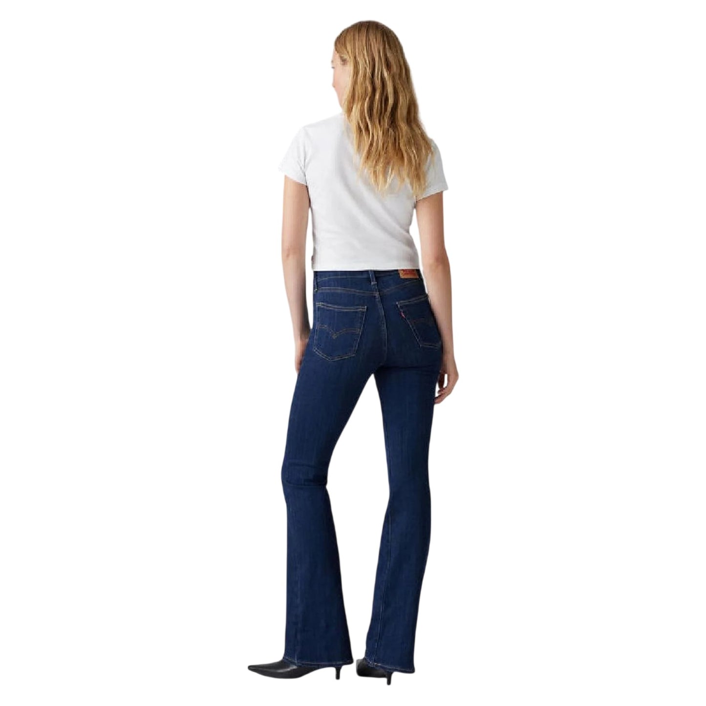 Dark Blue - Back - Levis Womens-Ladies High Rise Flared Jeans
