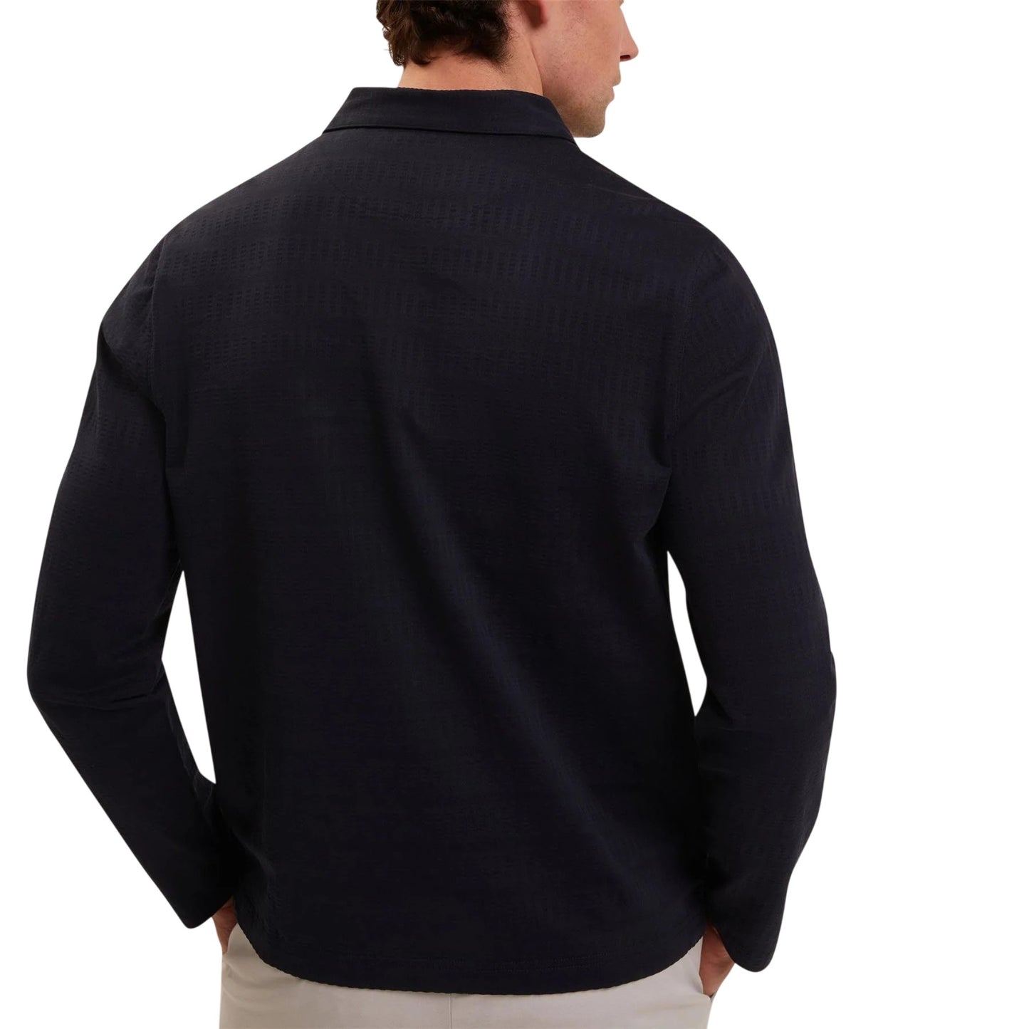Navy - Back - Ted Baker Mens Half Zip Casual Cardigan