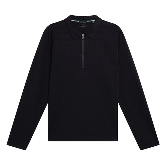 Navy - Front - Ted Baker Mens Half Zip Casual Cardigan