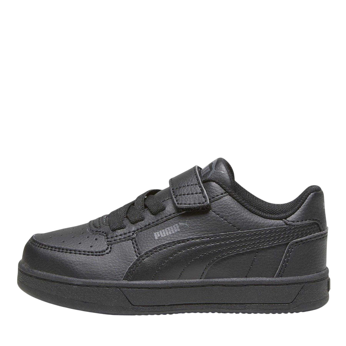 Dark Grey - Side - Puma Childrens-Kids Caven 2.0 Leather Trainers