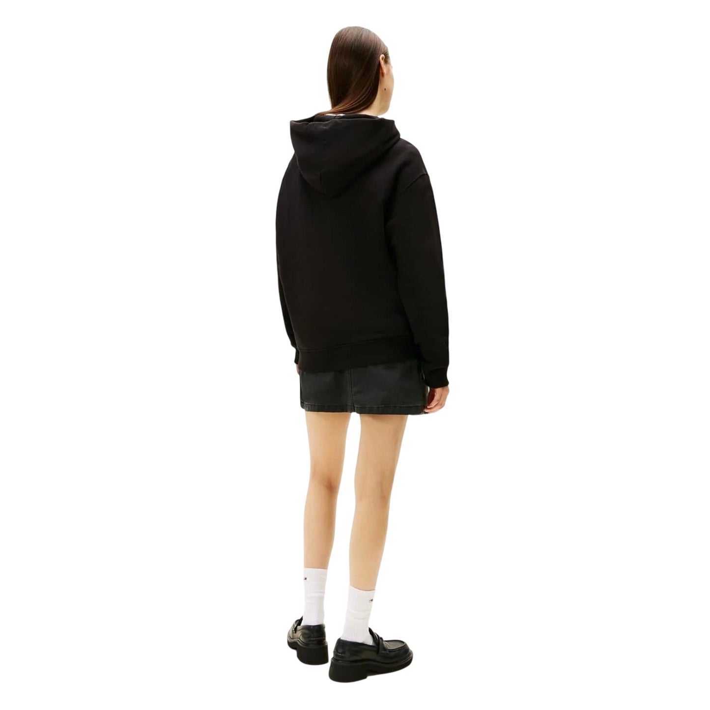 Black - Back - Tommy Jeans Womens-Ladies Cotton Regular Hoodie