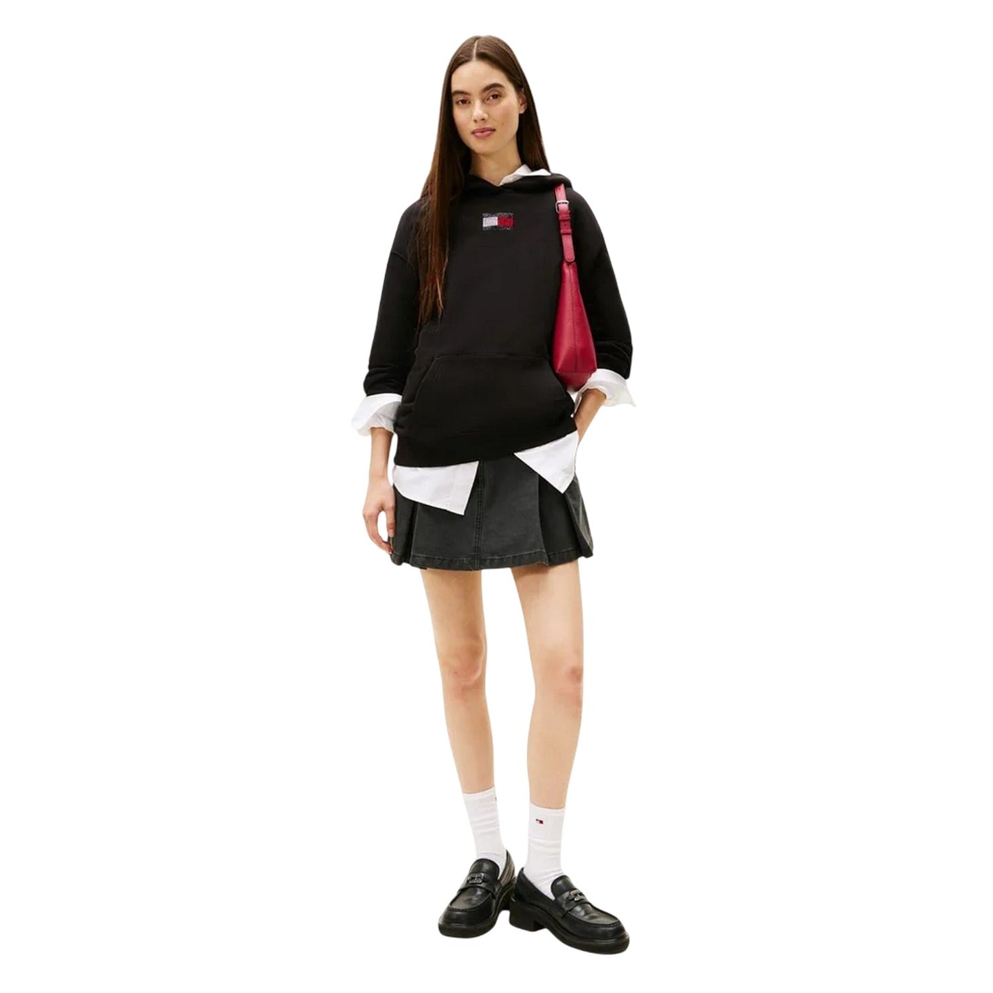 Black - Lifestyle - Tommy Jeans Womens-Ladies Cotton Regular Hoodie
