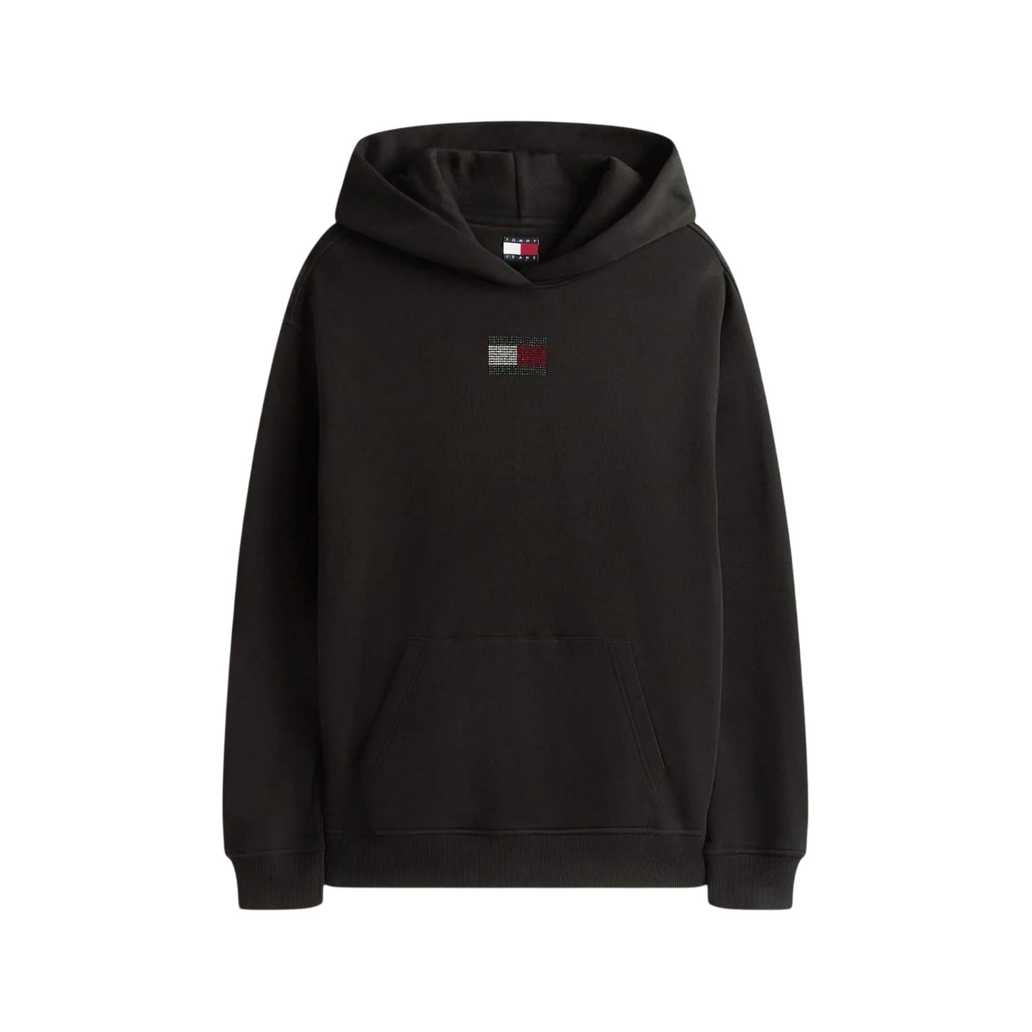 Black - Front - Tommy Jeans Womens-Ladies Cotton Regular Hoodie