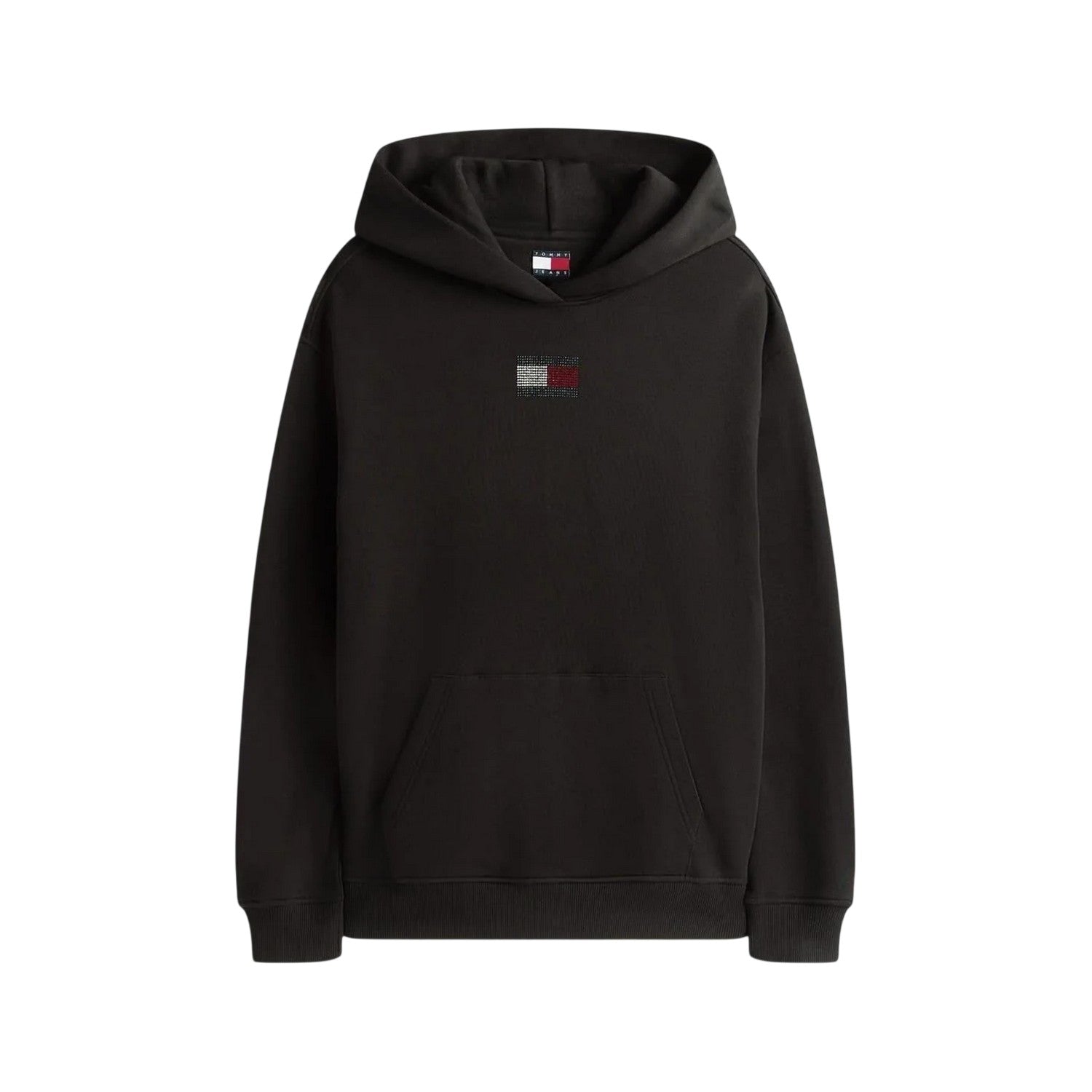 Black - Front - Tommy Jeans Womens-Ladies Cotton Regular Hoodie