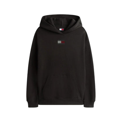 Black - Front - Tommy Jeans Womens-Ladies Cotton Regular Hoodie