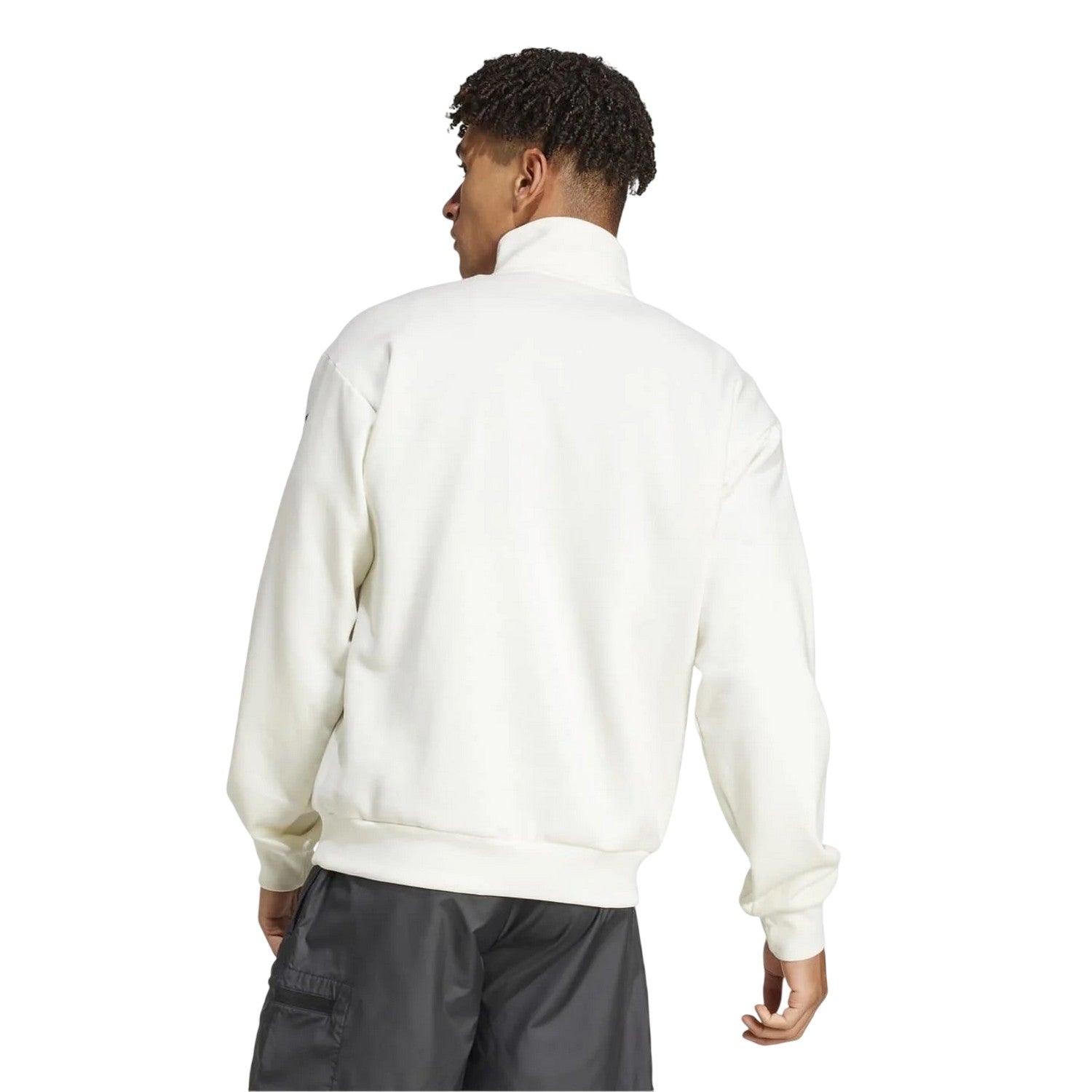 Off White - Back - Adidas Mens City Escape Quarter Zip Tailored Sweatshirt