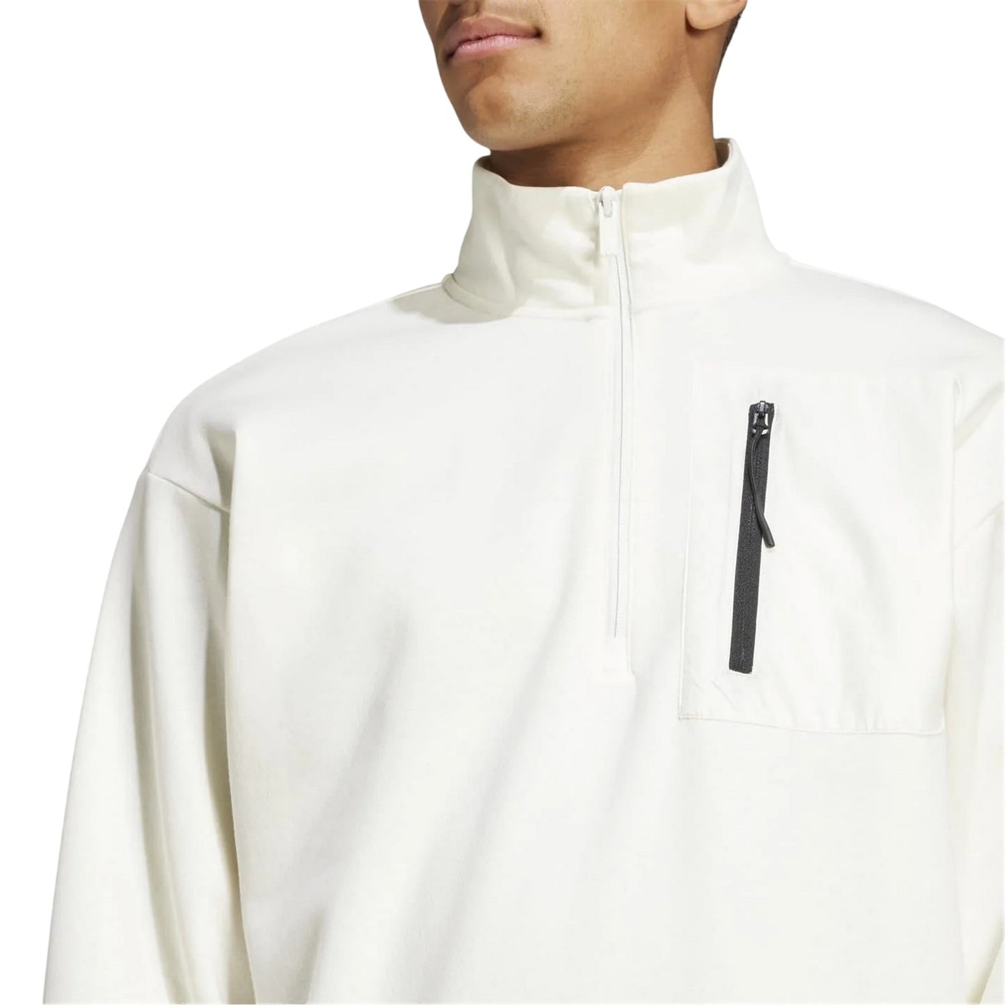Off White - Side - Adidas Mens City Escape Quarter Zip Tailored Sweatshirt