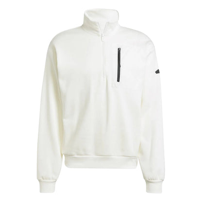 Off White - Front - Adidas Mens City Escape Quarter Zip Tailored Sweatshirt