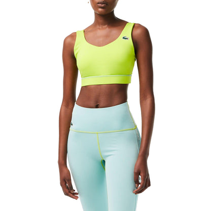 Yellow - Side - Lacoste Womens-Ladies Ultra Dry Sports Bra
