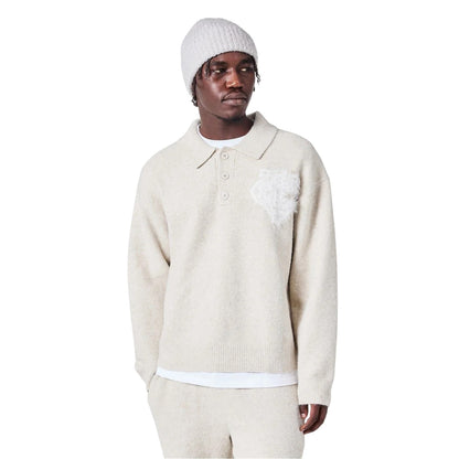 Beige - Lifestyle - Couture Mens Fluffy Relaxed Fit Top