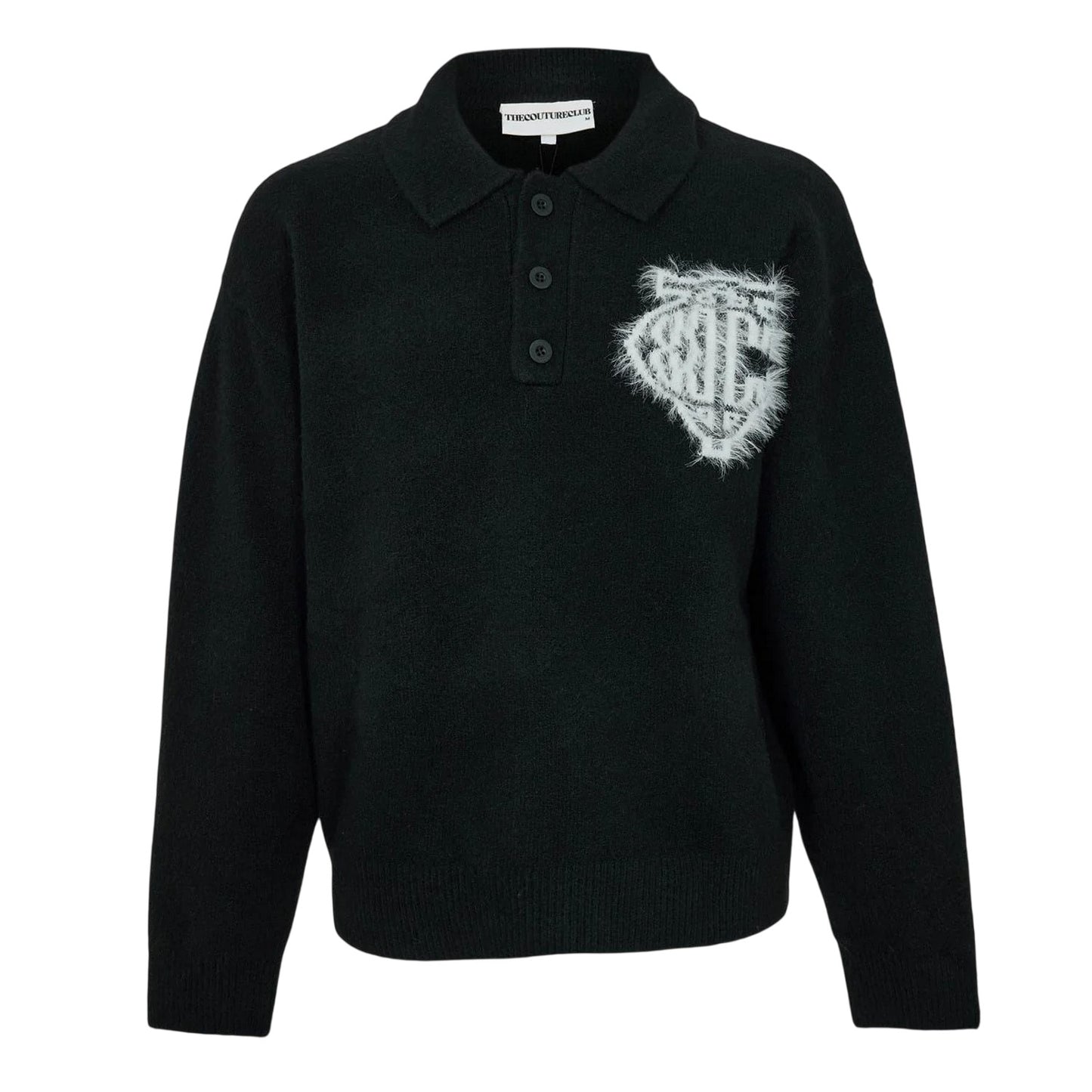 Black - Front - Couture Mens Fluffy Relaxed Fit Top