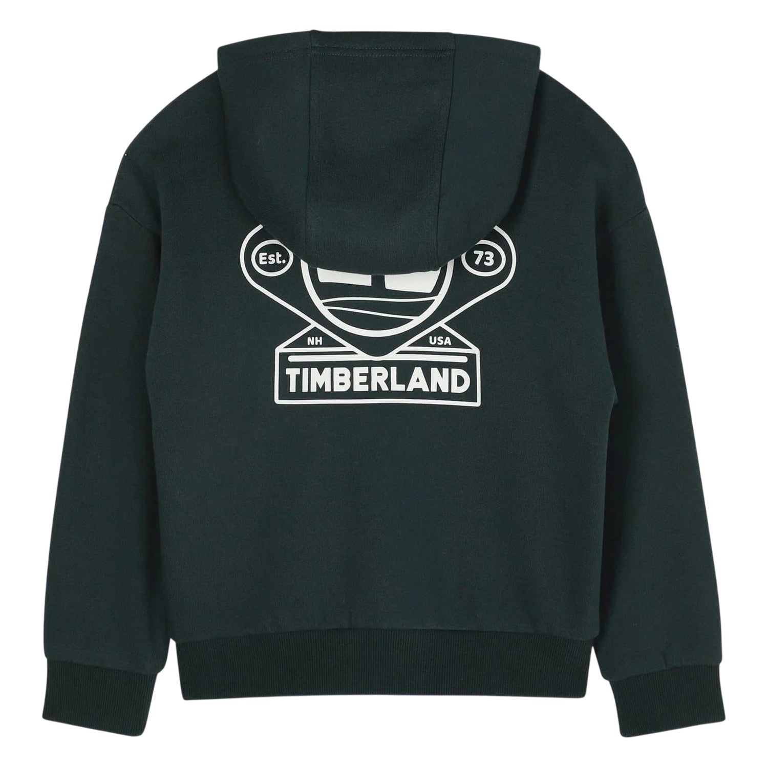 Dark Green - Back - Timberland Boys Fleece Outdoor Full Zip Hoodie