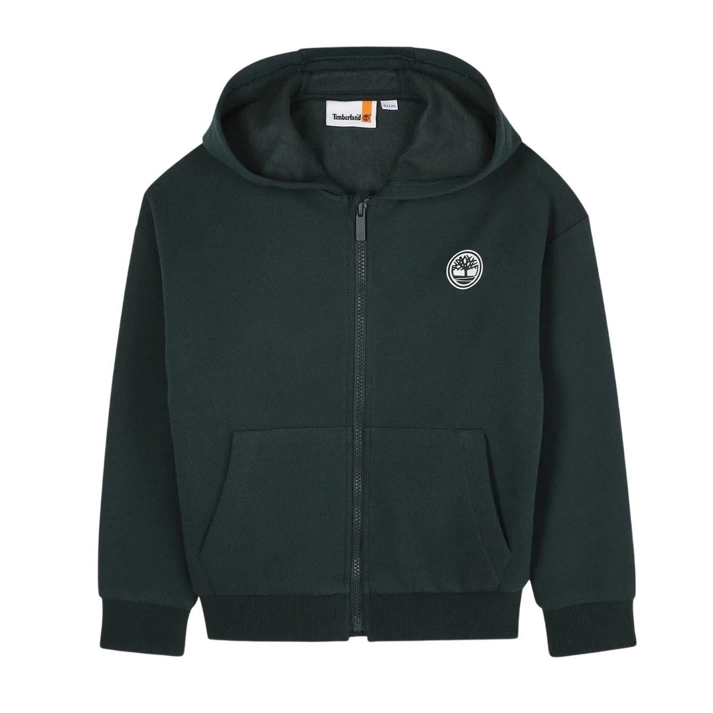 Dark Green - Front - Timberland Boys Fleece Outdoor Full Zip Hoodie